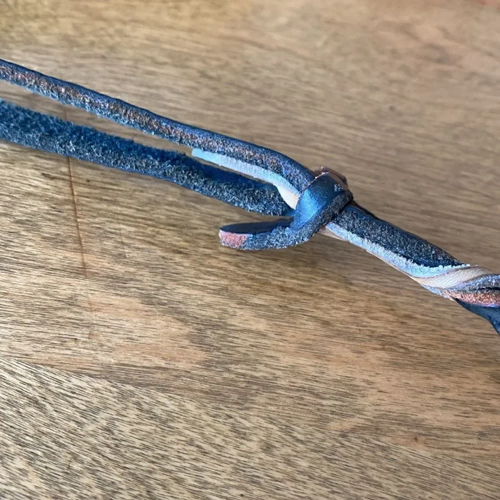 Vintage braided leather dog leash